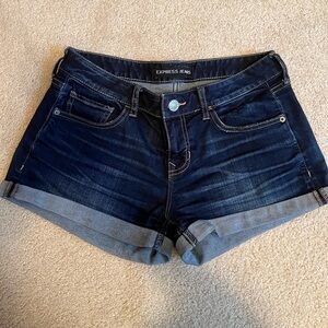 Express Dark Wash Jean Shorts